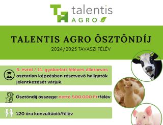 Pályázati felhívás Talentis Agro Ösztöndíjra a 2024/2025 tavaszi félévre